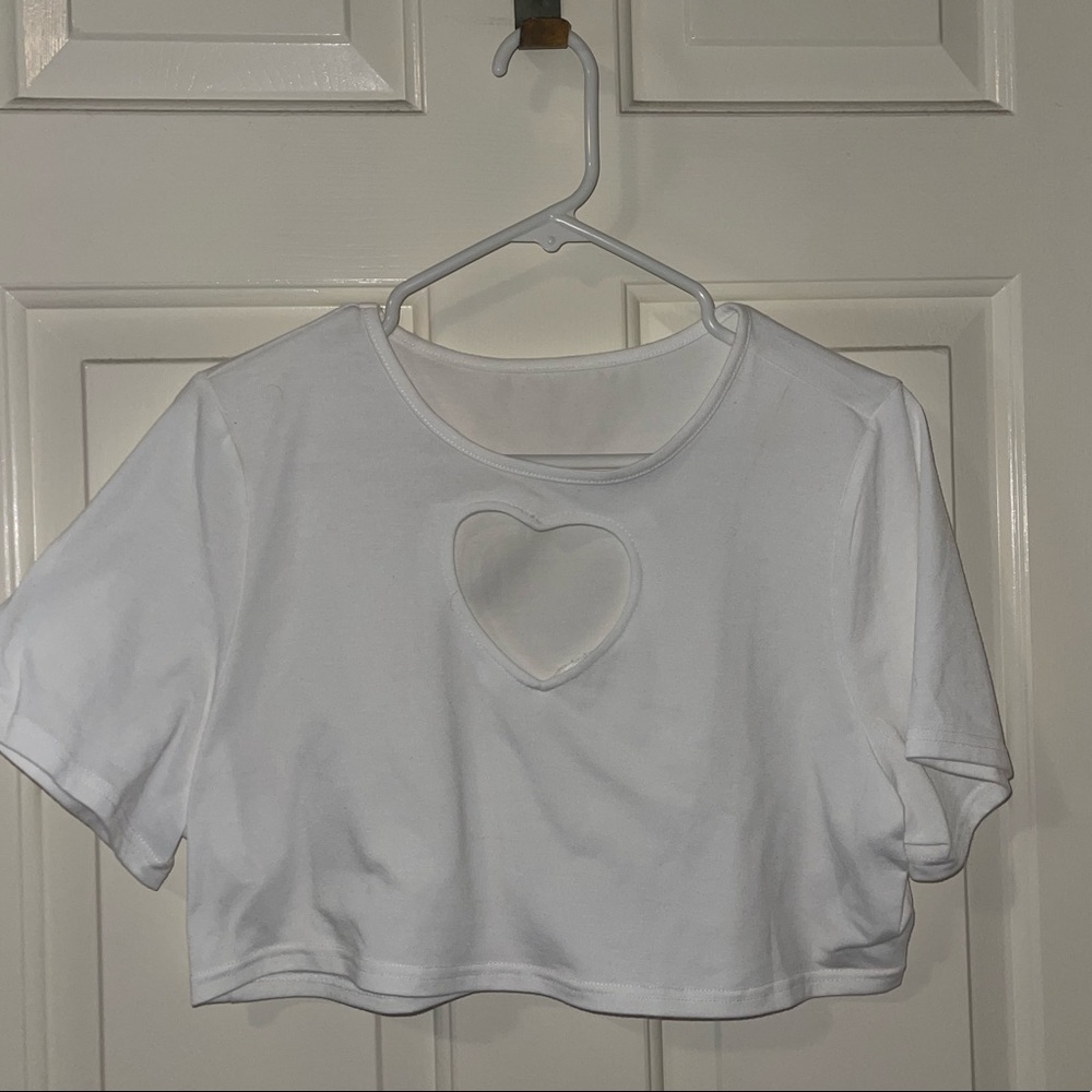 white heart crop top
